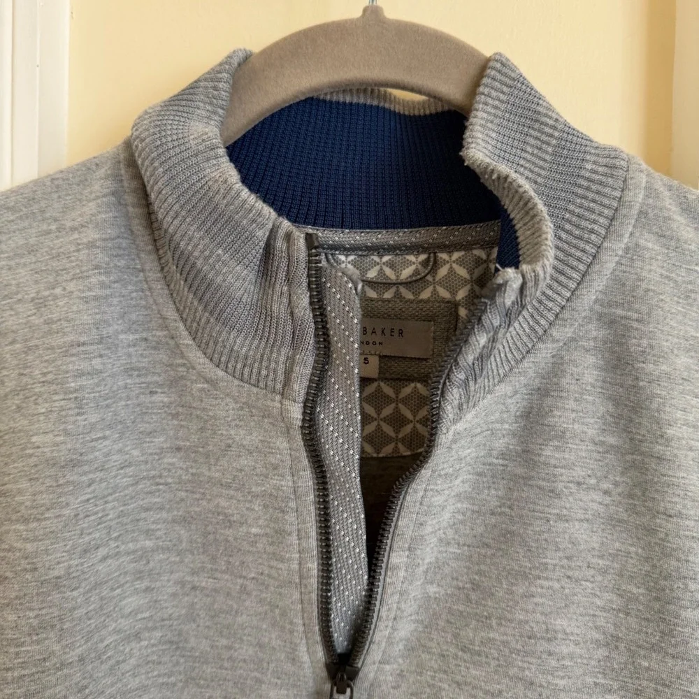Ted Baker London Mens Gray Quarter Zip Pullover Sweater Size 5 XL TH8M GB83